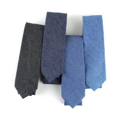 China Polyester Hot Selling Silk Cotton Linen Blend Woven Jacquard Neckties Wholesale High Quality Solid Ties For Men for sale