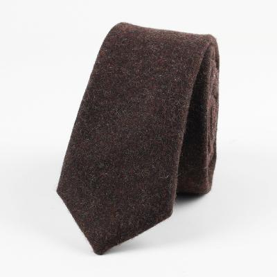 China Wool Hot Selling European Men's Wool Necktie Skinny Dot Narrow Knitted Tie Plain Color Classic England 6cm Width for sale