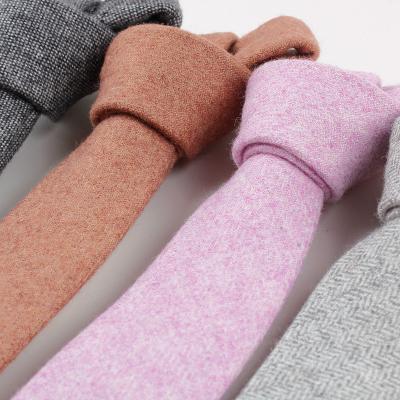 China Wool 2023 Latest Style Popular Men's Multi Color Handmade 100% Wool Skinny Ties For Wholesale for sale