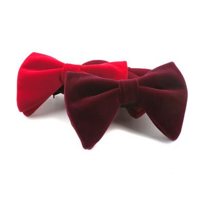 China Velvet Factory Directly Sales Men Bow Tie Newest Design Hot Sale Solid Color Plain Bow Tie Custom Velvet Black Bow Ties For Wholesale for sale