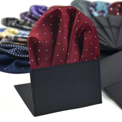 China Polyester Hot Selling China Supplier Men Plain Folded Pocket Squares Handkerchiefs for sale