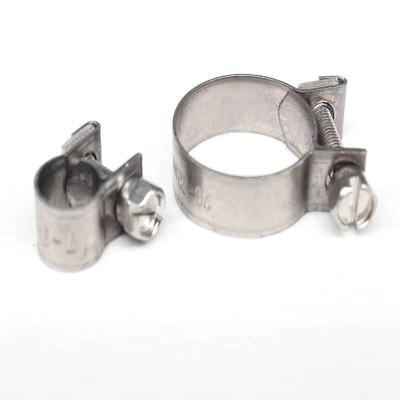 China Mini Small Clic 304 Stainless Steel Hose Clamps Clips Clips Clamps For Car Fuel And Oil Hoses for sale