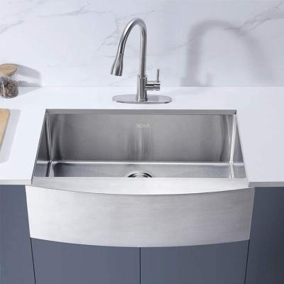 China Without Faucet Handmade Farmhouse 3621 Apron Front 18 Gauge 1.2mm Single Bowl 304 Stainless Steel Kitchen Sink for sale