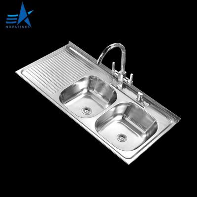 China With New Launched Faucet OEM ODM Above Counter Stainless Steel Configuration On Drain Panel Kitchen Sinks for sale