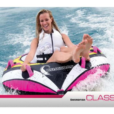 China PVC One Rider Towable And 0.60mm Inflatable Surfing Single Tube Classic Water Towable Boat Tube for sale