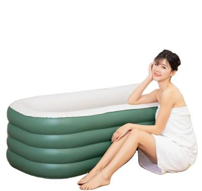 China PVC Sustainable Portable Adults Inflatable Bathtub With Removable Lid Bathtub With Spa for sale