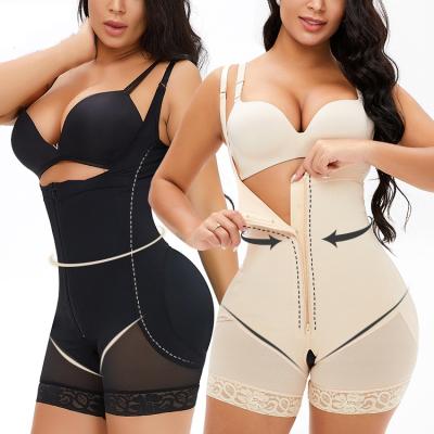 China Antibacterial One-Piece Abdominal Hip Lifting Tight Fat Woman Zipper Body Shaper Shapewear Jumpsuit Control Big Size Breasted Panties for sale