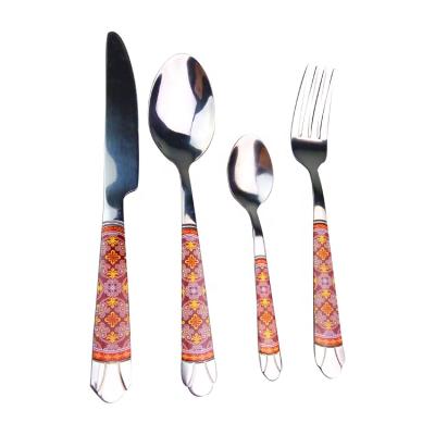 China Metal Viable Portable Silverware Camping Kitchen Stainless Steel Spoon Luxury Flatware Set for sale