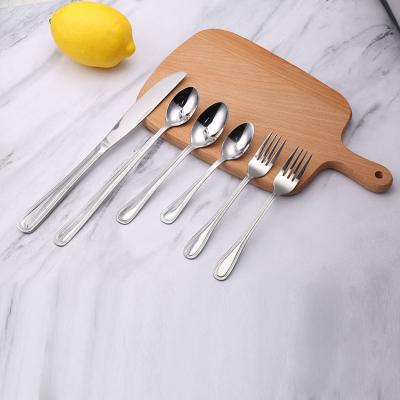 China Viable Custom Metal Stainless Steel Hotel Cutlery Set Polish Mirror Packing Promotion for sale