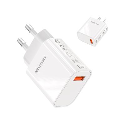 China Mobile Phone Rock Space Singer T48 Port 18W Travel Charger For US EU Hot Selling Portable Fast Charger for sale