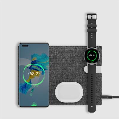 China With Stand ROCK New Product Leather Standard Wireless Charger 3 in 1 Wireless Charger for HUAWEI Series for sale