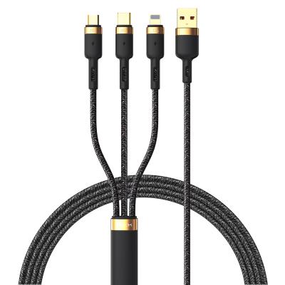 China Mobile Phone ROCK G18 Quick Charge 3 In 1 Charging And Sync Cable 120CM Type-C Micro Cable For iPhone for sale