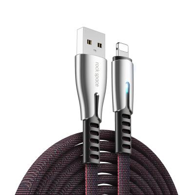 China Mobile Phone Space Rock M2 Zn-alloy Quick Charge And Sync Cable Fast Charging Cable For iPhone for sale