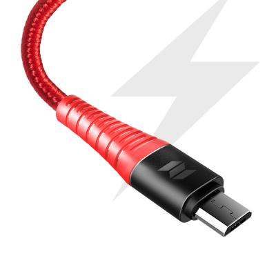 China Hot Selling Mobile Phone Rock Space Z9 Hi-Voltage Micro Charge And Sync Around Charging Cable 2A Charging Cable Black Red for sale