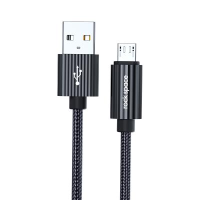 China Micro Mobile Phone Rock R11 Space Cable Metal Braided Fast Charging Sync Charging Cable for sale