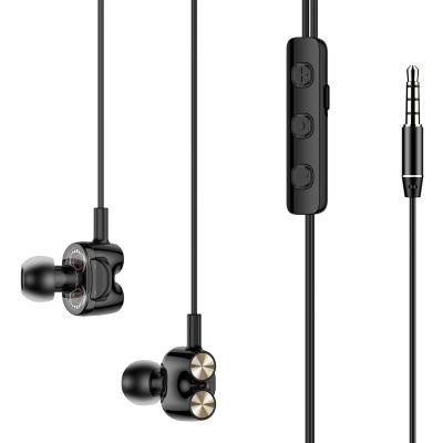 China In-ear Rock Space Mutin Series Double-unit Stereo Earphone Wired Portable In-Ear Music Headset Earphone for sale