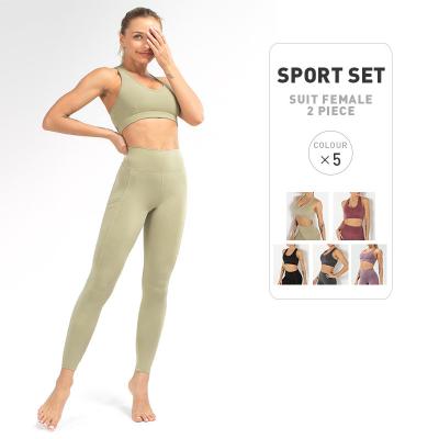 China New Design Breathable Fashion Butt Lifting Gym Sports Organic Fitness Clothing Yoga Activewear Set for sale