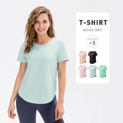 China OEM Breathable Wholesale Polyester Short Sleeve Fitted Women Casual Sport T-Shirt for sale