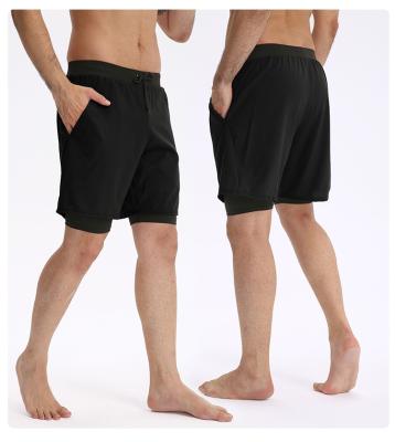 China Breathable 2 In 1 Wholesale Logo Yoga Equipment Custom Workout Shorts Men for sale