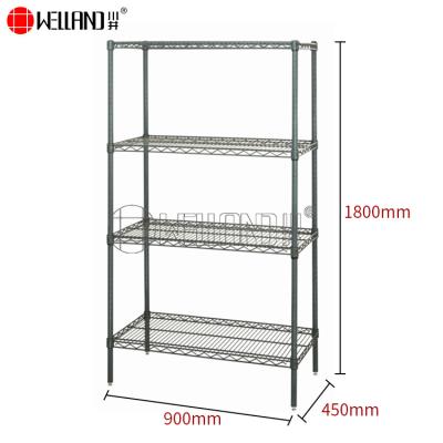 China Sustainable BSCI & NSF Approved Heavy Duty 4 Tier Space Saver Wire Shelf For Wet Environments Storage Metal Shelving Rack for sale