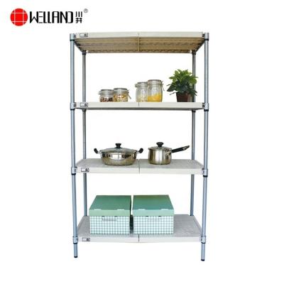 China Corrosion Protection Patent Restaurant Coldroom Plastic Wire Shelving With Washable PP/ABS Plastic Mat for sale