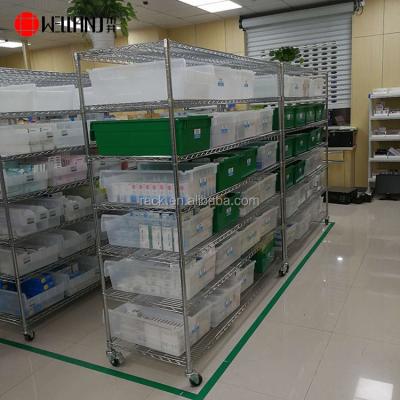 China Modern Medical Equipment Heavy Duty Chrome Storage Shelf In Hospital , NSF Approval for sale