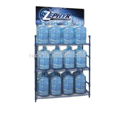 China HOT Eco-Friendly! ! ! 3 Layers Metal Water Bottle Display Rack With Adversting Board for sale