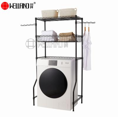 China 3-Layer Household Washing Machine Storage Rack Single Viable Bathroom Toilet Shelf for sale