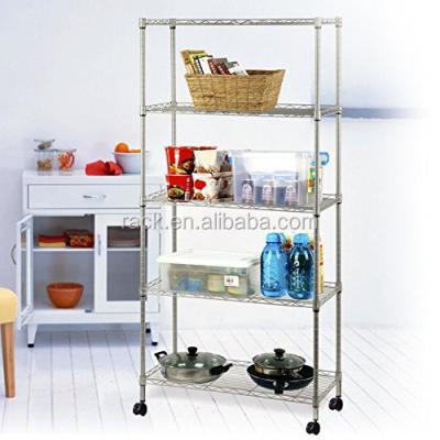 China Chrome 5 Tier Sustainable Modular Metal Storage Rack, NSF Approval for sale