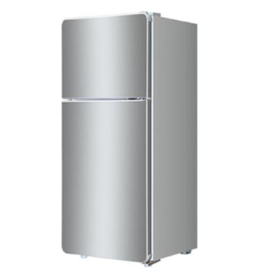 China Large Absorption Size 118L Home Or Hotel Stainless Steel Double Door Refrigerator Top Electric Colorful Fridge Grade 1 for sale