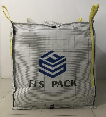 China Customized FIBC Antistatic Big Bags , Yellow Loops Bulk Grain Tote Bags for sale