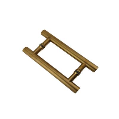 China Heavy Duty Metal Door SUS Tube Gold Stainless Steel Solid Handles Exterior Wood Door Decorative Side Pull Handle Aluminum Glass Double for sale