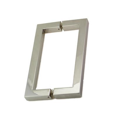 China Metal Door Stainless Steel Chrome Square T Bar Pull Handles For Glass Door for sale