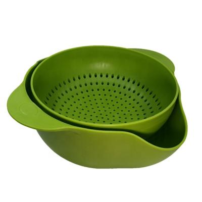 China Viable Home Kitchen Tool Accessories Fruit Vegetable Colander Deep Wash Plastic Basket Dish for sale