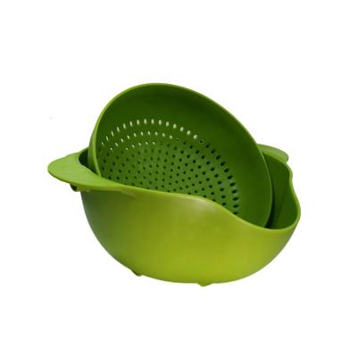 China Viable Deep Sieve Containers Organizer Plastic Fruit Vegetable Colander Storage Sieve Washing Basket for sale