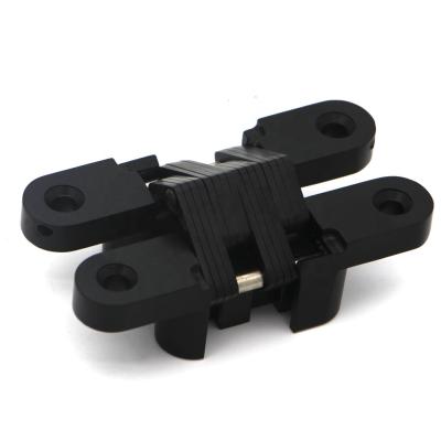 China Modern Industrial Black Color Hidden Wooden Door Hinge 19X95Mm Zinc Alloy for sale