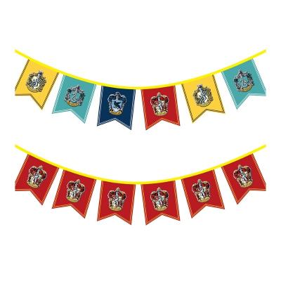 China Waterproof Cheap Autumn Banner Decorations Triangle Flag Fabric Triangle Flag Bunting Mini Size Decorative Outdoor Decorative Flag for sale