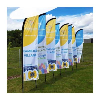 China Waterproof Advertising Flying Beach Flag Customized Rectangle Banners Beach Square Flags for sale