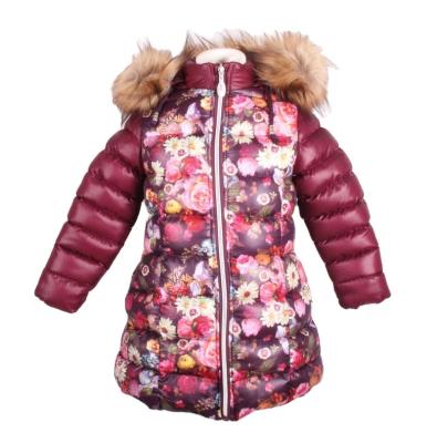 China 2021 Hot Sale Fashionable Kids Anti-wrinkle Custom Baby Padded Jacket With Fur Hood for sale