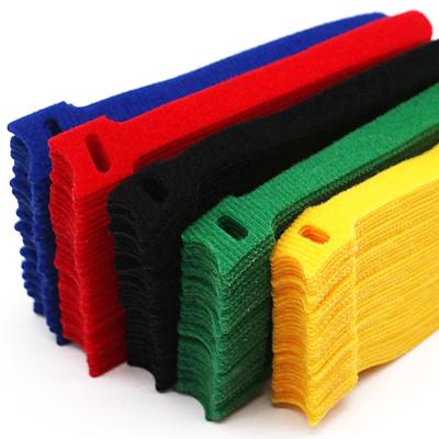 China Sustainable Colorful Custom Printed Cable Ties Factory Self Locking Hook And Loop Tie for sale