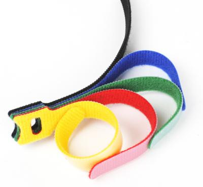 China Viable Adjustable Custom Logo Colorful Nylon Wire Cable Tie Hook And Loop Fastener for sale