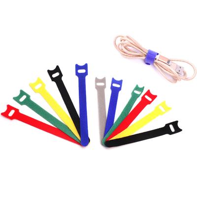 China Double Side Nylon Adjustable Power Cable Management Tether Hook And Loop Strap Tie for sale