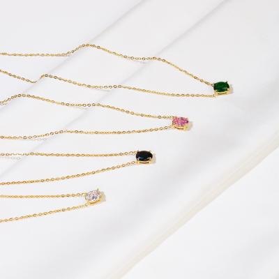 China Fashionable Setting Zircon Claw Necklace Accessories Women Dangling Link Chain Crystal Bead Necklace for sale