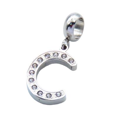 China CLASSIC Stainless Steel Jewelry featuring High Quality Letter Pendant with Crystal Stone for sale