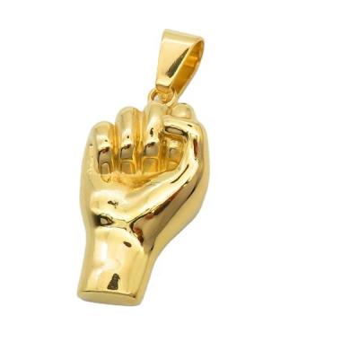 China Hollow Out Shape Fist 2021 Wholesale Fashion Cool Man Pendant for sale