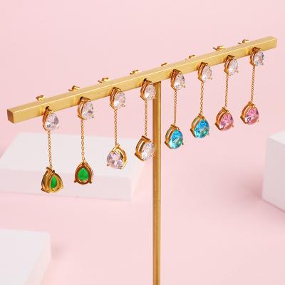 China Vintage Simple Design Color Rhinestone Crystal Retro Earrings Mix Bohemian Minimalist Earrings Drop Long To Dangle Women Earrings for sale