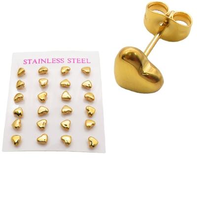 China Factory Suppliers Romantic Jewelry Shape Stud Earrings Wholesale Custom 18K Gold Plated Heart Earring for sale