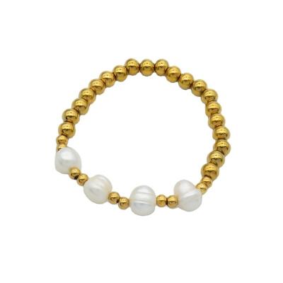 China Women CLASSIC Handmade Bracelet Gold Jewelry Stainless Steel Bead Bracelet Wholesale Baroque for sale