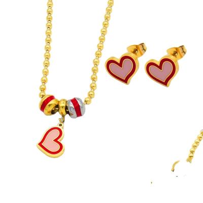 China Women Stainless Steel Gold Powell Bead Jewelry New Fashion CLASSIC Set for sale