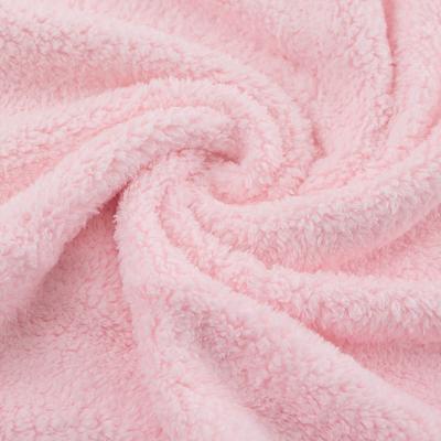 China QUICK DRY Weft Knit Soft Microfiber Fleece Fabric In Roll Water Absorbent Quality For Dryer, Bathrobe, Makeup Removal for sale